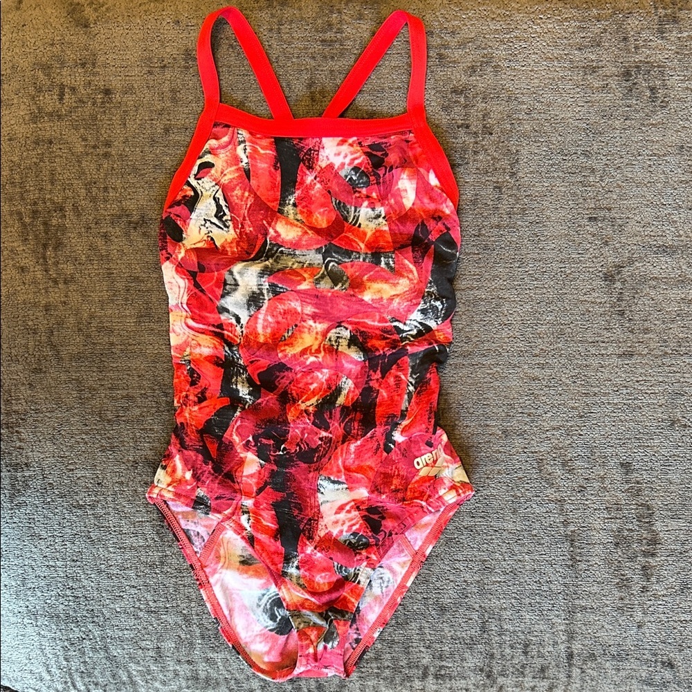 Arena Kids One-Piece Swimsuit - Red and Black